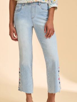 FDJ PULL-ON BOOT CROP DENIM, Colour: BLUE ECLIPSE, Size: 6