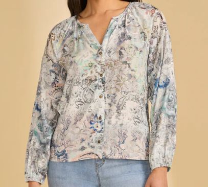 FDJ BRACELET SLEEVE PRINTED SHIRT, Colour: NEUTRAL NARNIA, Size: S