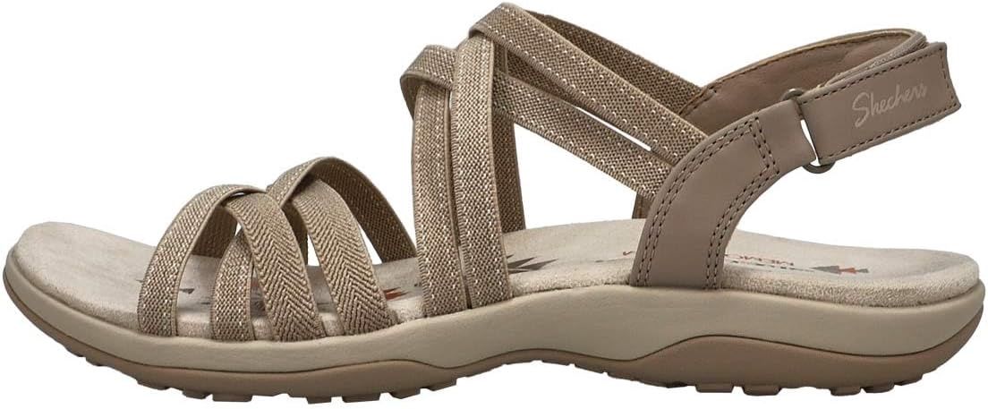 WOMENS SKECHERS REGGAE SLIM SUMMER GETAWAY, Colour: TAUPE, Size: 6