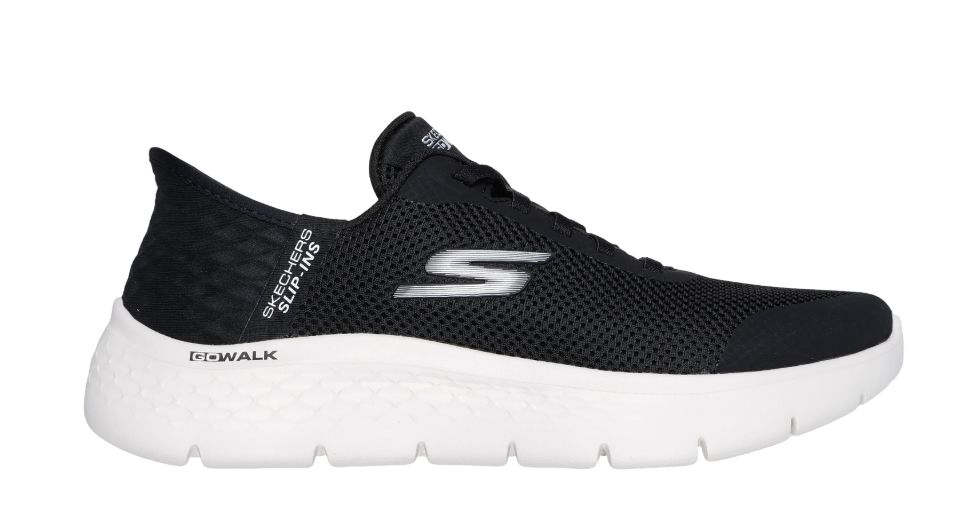 WOMEN'S SKECHERS SLIP INS GO WALK FLEX GRAND ENTRY, Color: BLACK/WHITE, Size: 6