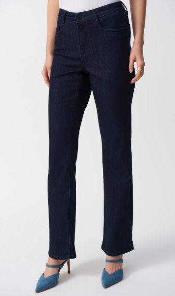 JOSEPH RIBKOFF LDS PANT - CLASSIC BOOT CUT BROOKE, Color: DARK DENIM BLUE, Size: 6