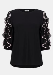 JOSEPH RIBKOFF LDS TOP - RUFFLED SLEEVES, Color: 8