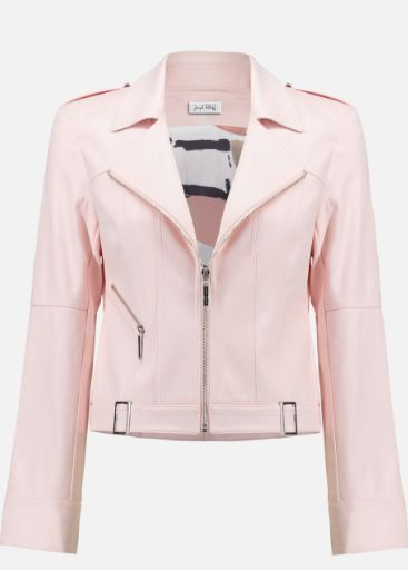 JOSEPH RIBKOFF LDS JACKET - PINK ZIP UP, Color: PETAL PINK, Size: M