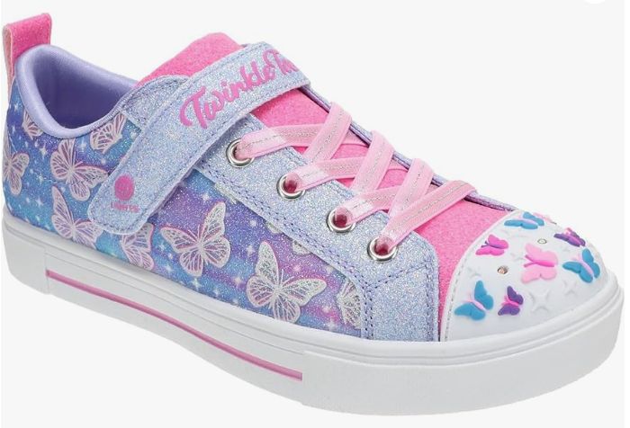 SKECHERS S LIGHTS TWINKLE SPARKS OMBRE FLUTTER, Color: LAV/MULTI, Size: 11