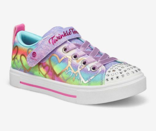 SKECHERS S LIGHTS TWINKLE SPARKS OMBRE LOVE, Color: LAV/MULTI, Size: 11