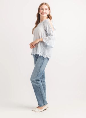 PAPILLON SPILT SLEEVE EMBRODERED BLOUSE