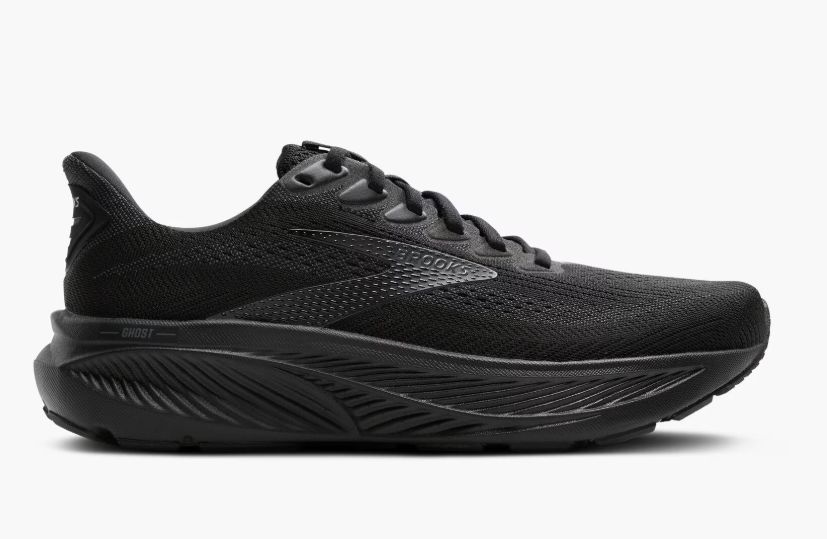 BROOKS MEN'S GHOST 17 BLACK/BLACK/EBONY, Colour: BLACK/BLACK/EBONY, Size: 8, Width: D