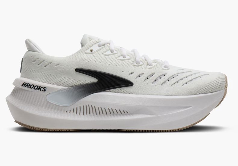 BROOKS MEN'S GLYCERIN MAX 2, Colour: WHITE/BLACK/CHATEAU, Size: 8, Width: MEDIUM/D