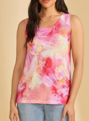 FDJ SLEEVELESS SCOOP NECK TOP, Color: ORCHID BLOOM, Size: S