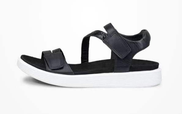 WOMEN'S ECCO SOFT SANDAL WITH 3-STRAP, Color: BLACK/BLACK, Size: 37