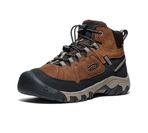 KIDS KEEN - TARGHEE IV MID WP, Color: BISON/BRINDLE, Size: 4