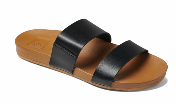 WOMEN'S REEF - CUHSION VISTA, Color: BLACK/NATURAL, Size: 6