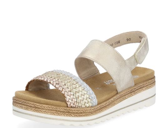 WOMEN'S REMONTE METALLIC SANDAL - D0Q56-90, Color: METALLIC, Size: 37