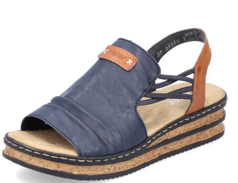 WOMEN'S RIEKER BLUE SANDAL -62962-14