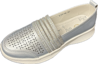 LITTLE EMPRESSES SHIMMERY SLIP ON, Colour: BLUE, Size: 36