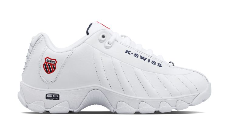 K-SWISS MEN'S ST329 CMF, Colour: WHITE/NAVY/RED, Size: 9, Width: WIDE