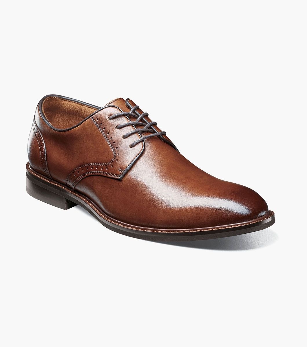 STACY ADAMS MENS DRESS SHOE BENSON BRANDY 25751, Colour: BRANDY, Size: 8, Width: MEDIUM