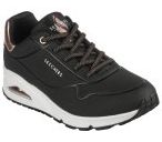 GIRLS SKECHERS - UNO GEN 1- SHIMMER AWAY, Color: BLACK, Size: 3
