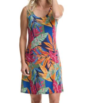 WOMENS GITANE SCOOP NECK FULL BACK DRESS RC18, Colour: TROPICAL 2109N, Size: S