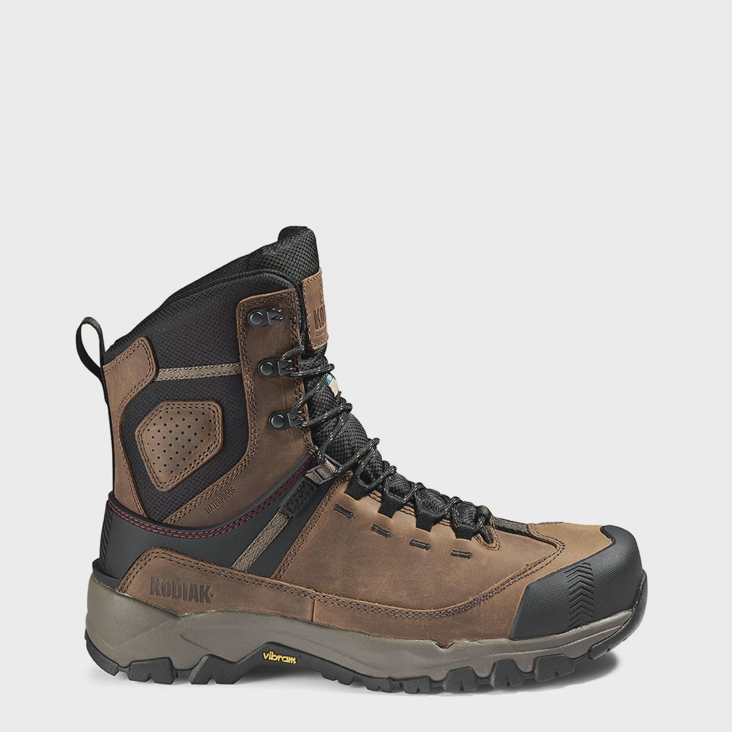 Men's Kodiak Quest Bound 8" Waterproof Composite Toe Safety Work Boot, Colour: BROWN, Size: 9, Width: W