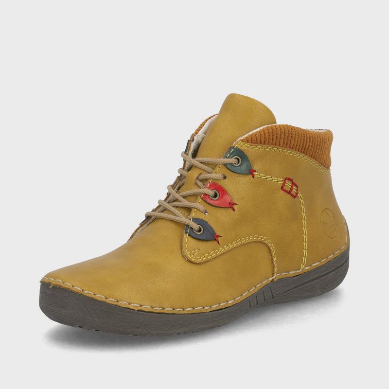RIEKER WOMEN'S SHORT YELLOW BOOT, Colour: YELLOW, Size: 37