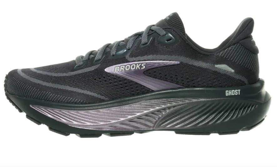 BROOKS WOMENS GHOST 18, Colour: Ebony/Folkstone/Metallic, Size: 6, Width: B