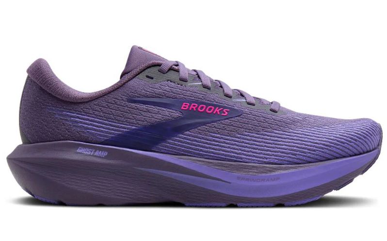 BROOKS WOMENS GHOST AMP, Colour: PURPLE/PURPLE/FUCHSIA, Size: 6