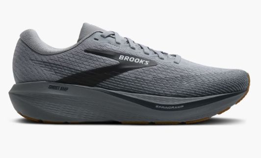 BROOKS MENS GHOST AMP, Colour: Primer/Ebony/Oyster, Size: 8, Width: WIDE/2E