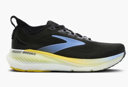 BROOKS MENS GLYCERIN GTS 23, Colour: Black/Cyber Yellow/Nightlife, Size: 9, Width: MEDIUM/D