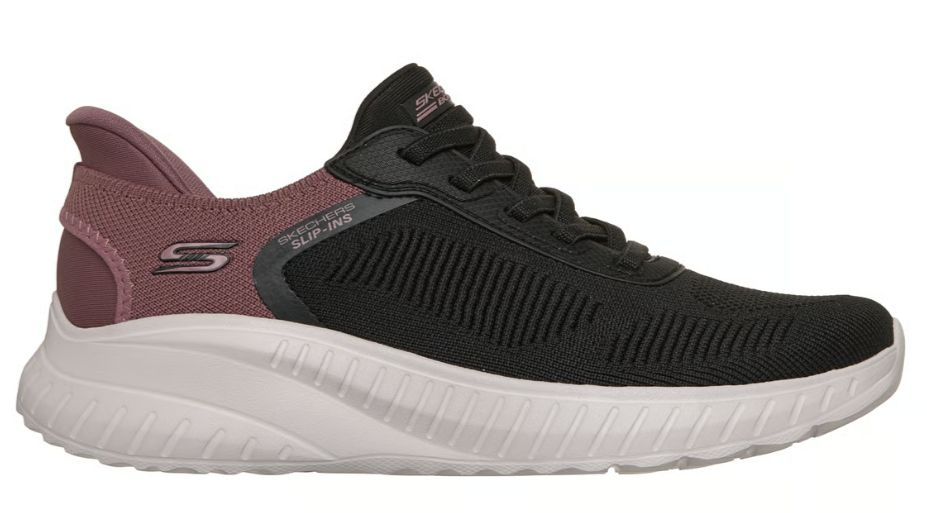 WOMEN'S SKECHERS SLIP INS - BOBS SQUAD CHAOS-CURRENT MUSE, Color: BLACK/MAUVE, Size: 6