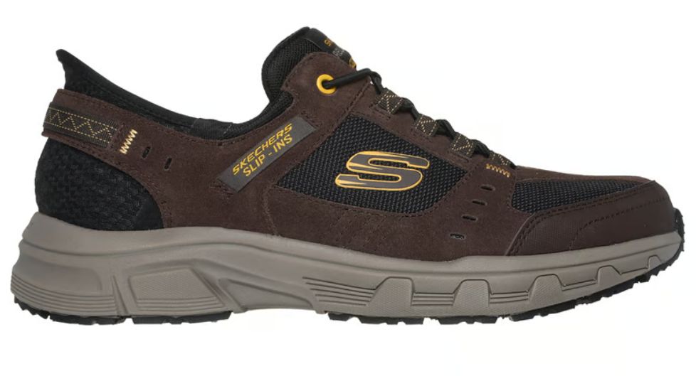 SKECHERS MEN'S SLIP-INS OAK CANYON CONSISTENT: WINNER, Colour: BROWN/BLACK, Size: 9, Width: EXTRA WIDE