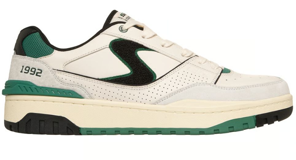 SKECHERS MEN'S S-1992, Color: OFF WHITE/GREEN, Size: 8