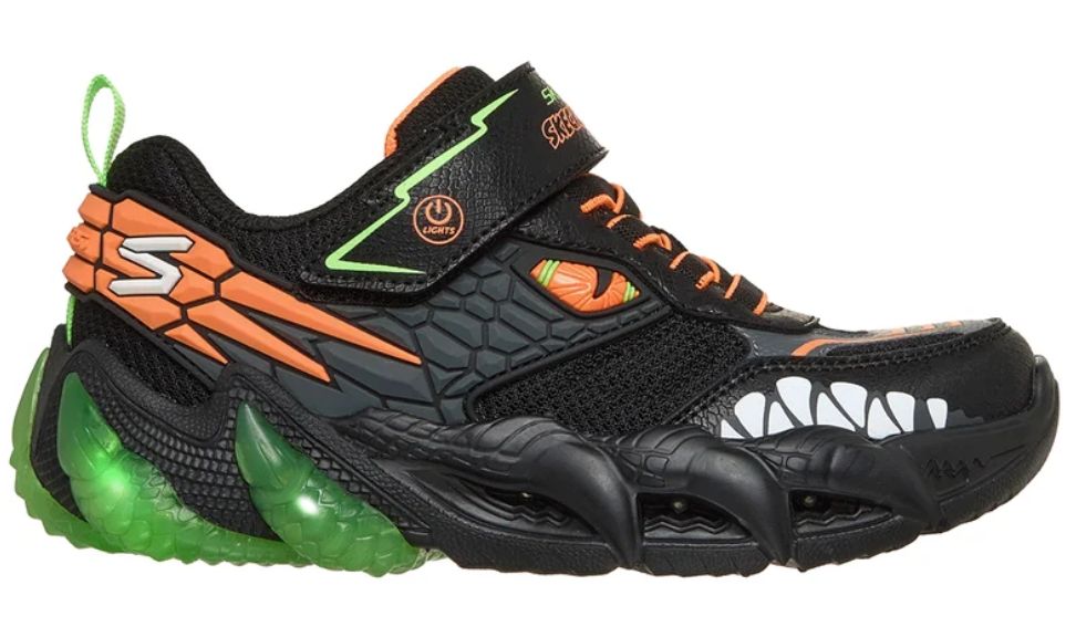 SKECHERS KIDS SKECH-O-SAURUS LIGHTS 3.0, Colour: BLACK/LIME, Size: 10.5