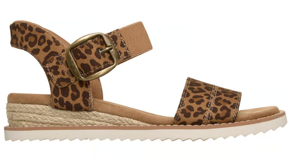 SKECHERS WOMEN'S SLIPINS - BOBS DESERT KISS-SAFARI STEPPER, Color: LEOPARD, Size: 6