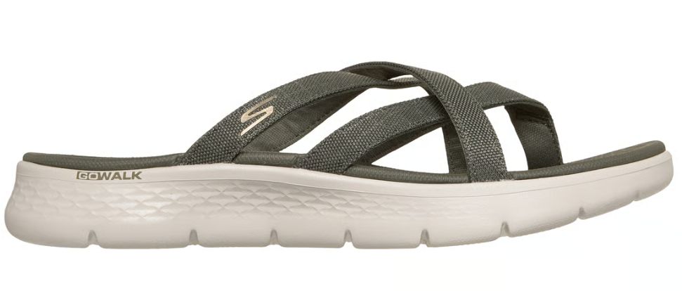SKECHERS GO WALK FLEX SANDAL-SSSELENA, Colour: OLIVE, Size: 6