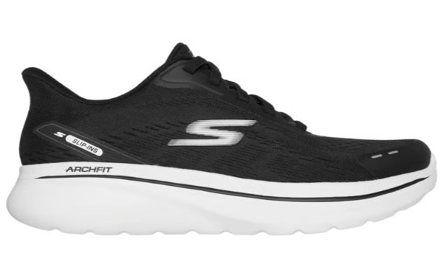 MEN'S SKECHERS SLIP INS - GO WALK ARCH FIT NJOY- NOBEND, Color: BLACK/WHITE, Size: 9