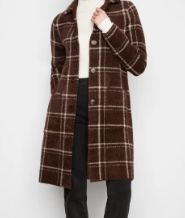 CHARLIE B - KNIT COATIGAN WITH PATCH POCKETS, Color: CHOCOLATE, Size: S