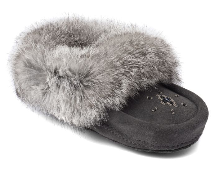 MANITOBAH KIDS MINI SUEDE MOCCASIN, Colour: CHARCOAL, Size: CMD