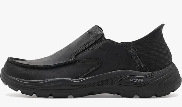 MEN'S SKECHERS SLIP INS - ARCH FIT MOTLEY MILO, Color: BLACK, Size: 8, Width: EXTRA WIDE