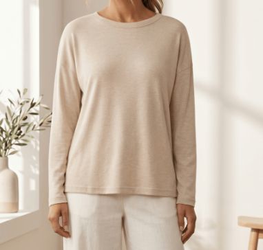 DKR - DROP SHOULDER CREW NECK, Color: APRICOT, Size: S