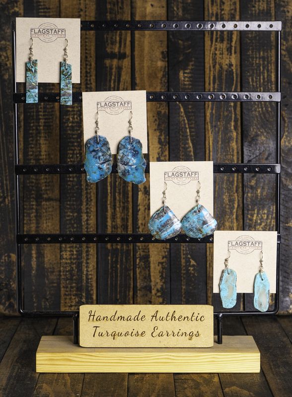 Local Handmade Turquoise Slab Earrings