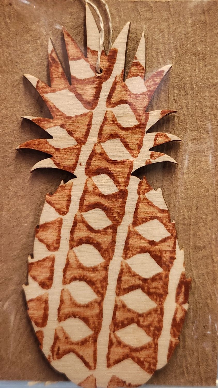 Mele Kalikimaka ornament with Hawaiian print only, design: Pineapple