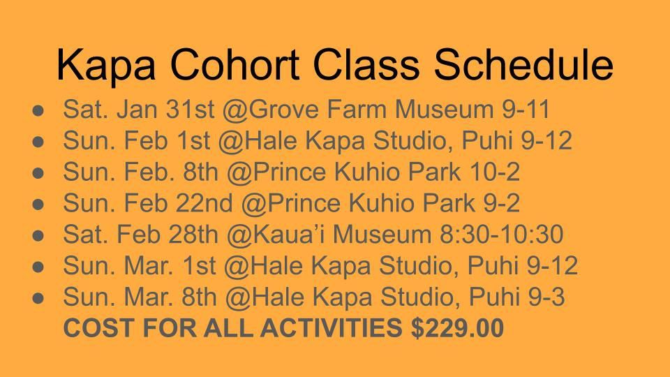 CLASS: Kuku Kapa - Step by Step Kapa Making Cohort - Register by email halekapa@gmail.com
