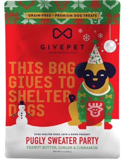 Give D Holiday Grain Free Pugly Sweater Dog Treat
