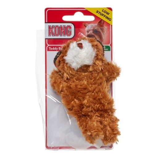 KONG - Plush  Low Stuffing Squeak Teddy Bear Dog Toy -Replacement Squeaker Included- for X-Small Dogs
