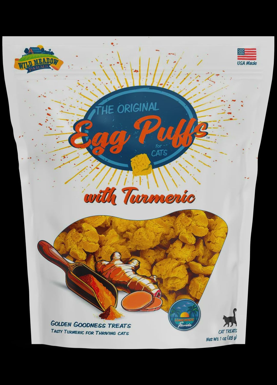 Wild Meadow Farms Egg Puffs Cat 1 oz, Flavor: Tumeric