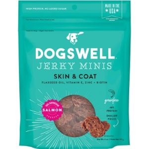 Dogswell Skin &amp; Coat Jerky Mini Salmon 4oz