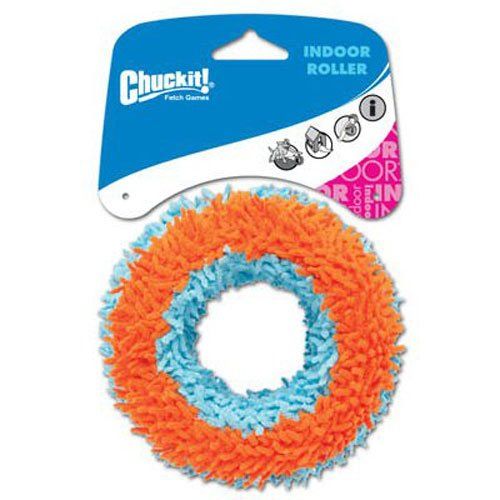 Chuckit! Indoor Roller 7.5  Fabric Chenille Interactive Fetch Dog Toy  Orange