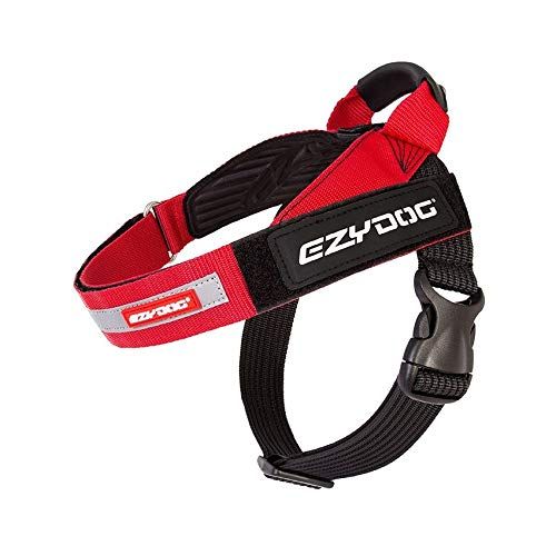 EzyDog Express Dog Harness - Streamlined Sport Harness Easy Single Buckle on-Off (Red, M)