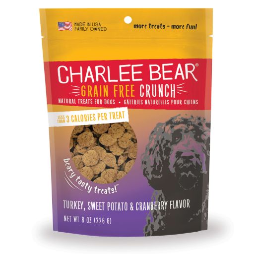 Charlee Bear Bear Crunch Grain-Free Turkey with Sweet Potato &amp; Cranberry Dog Treats  8 Oz